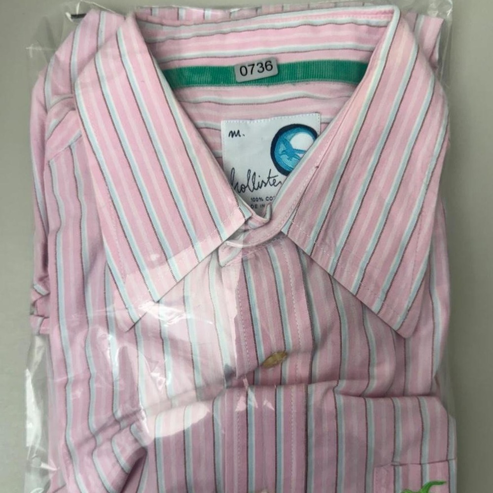 y2k Hollister Co. Pink & White Striped Cotton Button Up Shirt
Size M - Picture 6 of 6